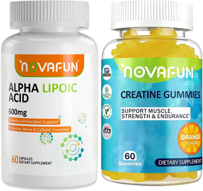 ALA & Creatine Gummies 2-Pack Bundle – Supports Athletic Performance & Antioxidant Defense for Adults