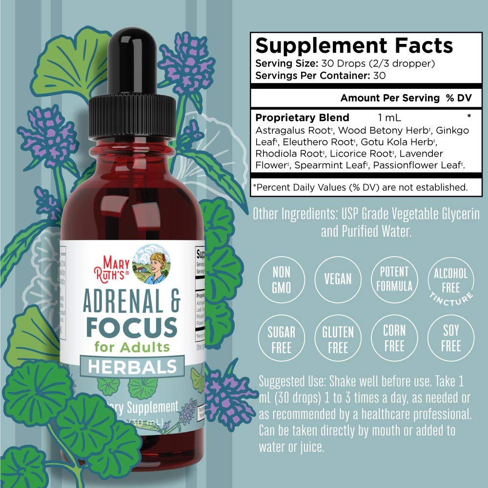 MaryRuth Organics Nootropic Focus Supplement for Adults | USDA Organic | Ginkgo Biloba