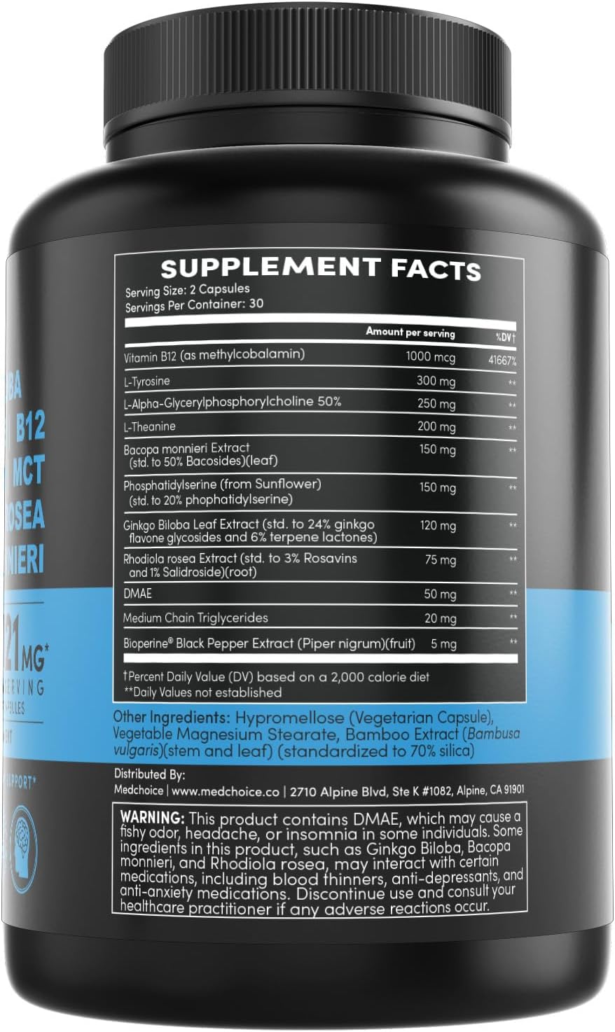 MEDCHOICE Sleep Melatonin (90ct) and Nootropic Brain (120ct) Supplement Bundle - Wellness Duo for Sleep, Brain, Focus, & Mood Support - Vegan, Non-GMO, Gluten-Free