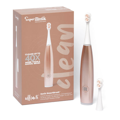 SuperMouth ULTIM8 Electric Toothbrush, UV Hub & Travel Case, Rose Gold