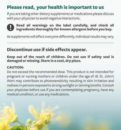 St John's Wort Capsules - Powerful & Potent Saint John's Wort Extract & Whole Herb Complex Standardized to 900mcg Hypericin for Balancing Daily Mood Support - Vegan Non-GMO & Lab Verified (120 Caps)