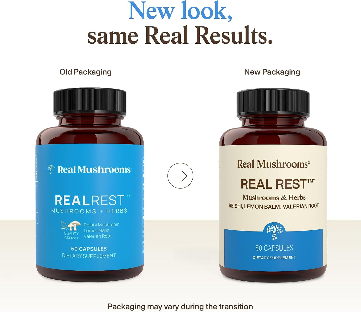 Real Mushrooms RealRest Capsules – Organic Reishi Mushroom and Lemon Balm Extract – Calmness, Mindfulness & Wellness Support – Vegan, Non-GMO, No Fillers – 60 Count Functional Mushroom Supplement