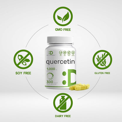 DEAL SUPPLEMENT Quercetin 1,000mg Per Serving, 300 Capsules – Healthy Immune Support Supplements, High Bioavailable Flavonoids, Natural Antioxidant – Non-GMO, Soy Free, No Gluten