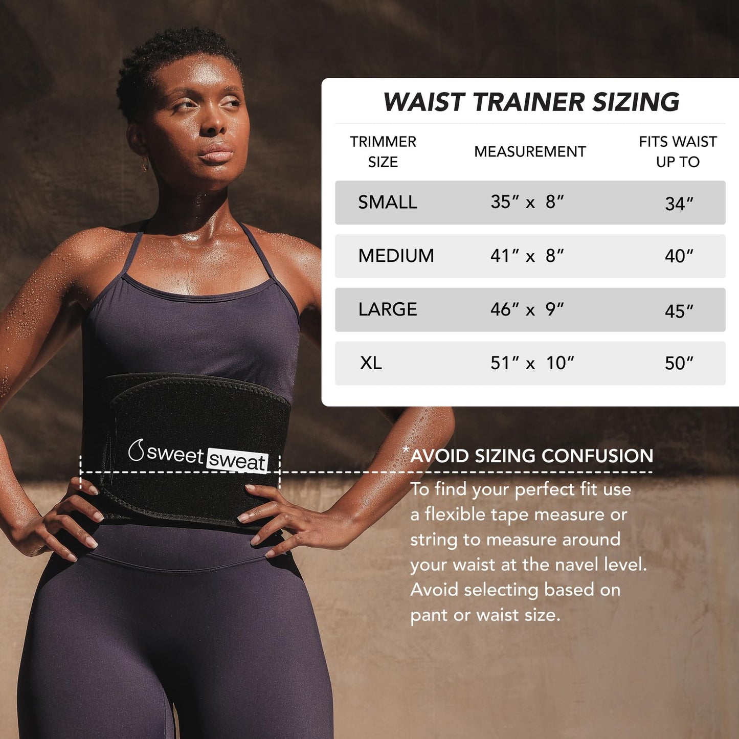 Sports Research Sweet Sweat® Waist Trimmer - Premium Sweat Enhancing Fitness Band for Women & Men
