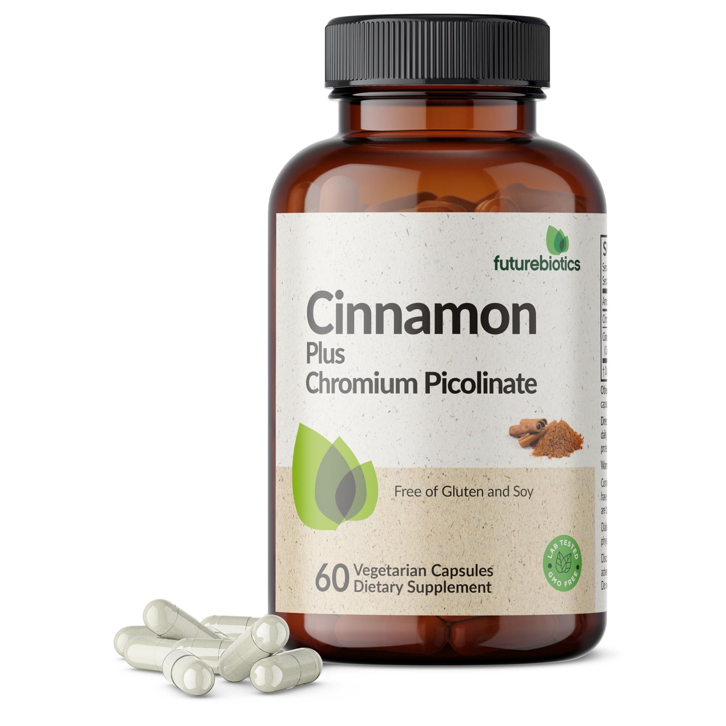 Futurebiotics Cinnamon Plus Chromium Picolinate Supplement, High Potency Chromium, Non-GMO, 120 Vegetarian Capsules