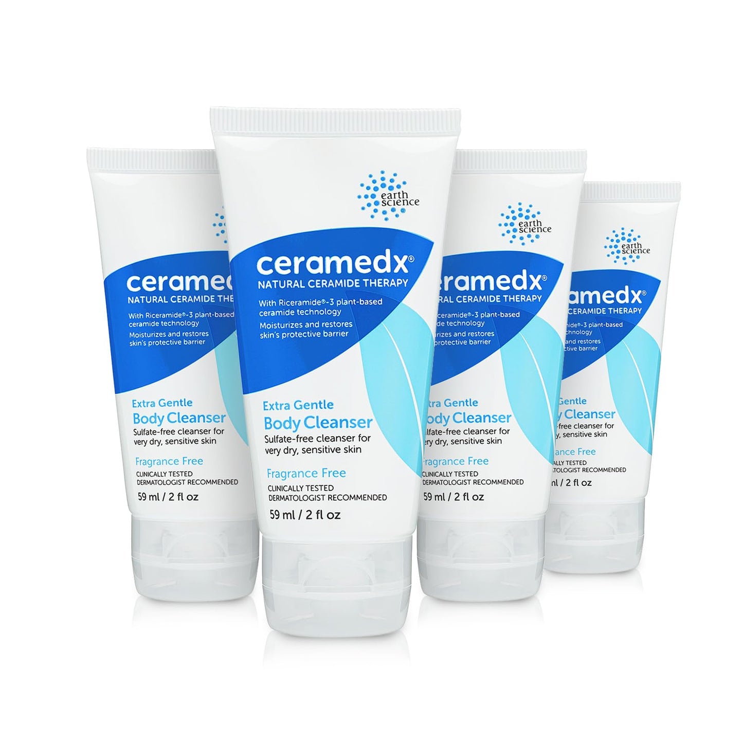 Ceramedx - Extra Gentle Body Cleanser | Natural Ceramide Cleanser for Dry, Sensitive Skin | Cruelty Free, Vegan & Fragrance Free | 6 fl oz | Plant-Based Riceramide-3, Hyaluronic Acid & Aloe | Soap-Free Wash for Very Dry, Sensitive Skin | Vegan, Sulfate Fr