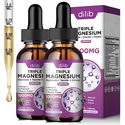 Magnesium Citrate Liquid Magnesium Drops Supplement 500mg-Support Stress Relief, Bone, Muscle, Mood, Sleep-2 Fl Oz, Vegan, Pineapple Flavor