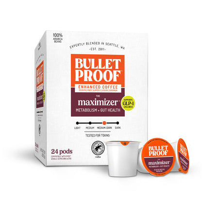 Bulletproof Coffee + Organic Grass-Fed Butter Single-Serve Pods, Keto Coffee, All-in-One Recipe with MCT Oil and Butter, 24 Count