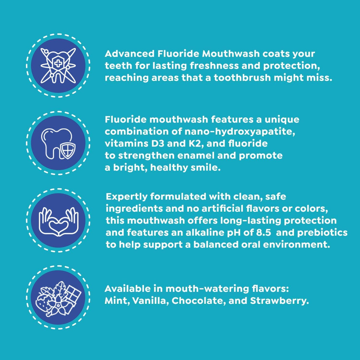 SuperMouth Nano Hydroxyapatite Fluoride Mouthwash, Vanilla
