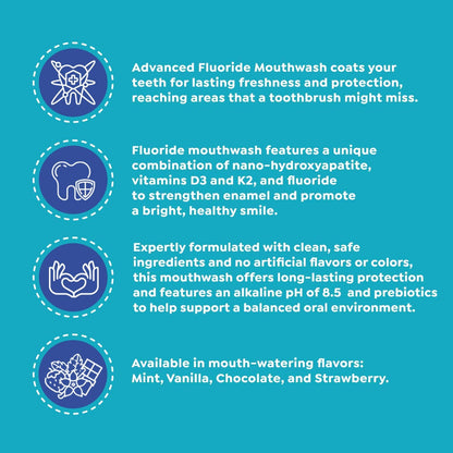 SuperMouth Nano Hydroxyapatite Fluoride Mouthwash, Vanilla