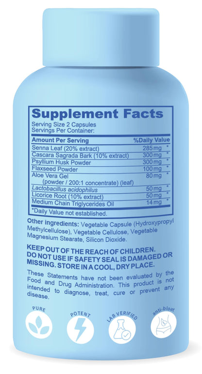 BioImmune Slimtox™ Organic 15 Day Colon Cleanse & Detox for Flat Stomach Less Bloat & LBS w/Probiotics - Constipation Relief - Flushes Toxins, Boosts Energy