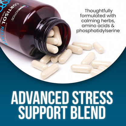 OmniBiotics Cortisol Supplement for Women and Men - High Cortisol Manager with Ashwagandha, L-Theanine, Magnolia Extract, Phosphatidylserine to Support Relaxation, Calm, Detox - 60 Vegan Capsules