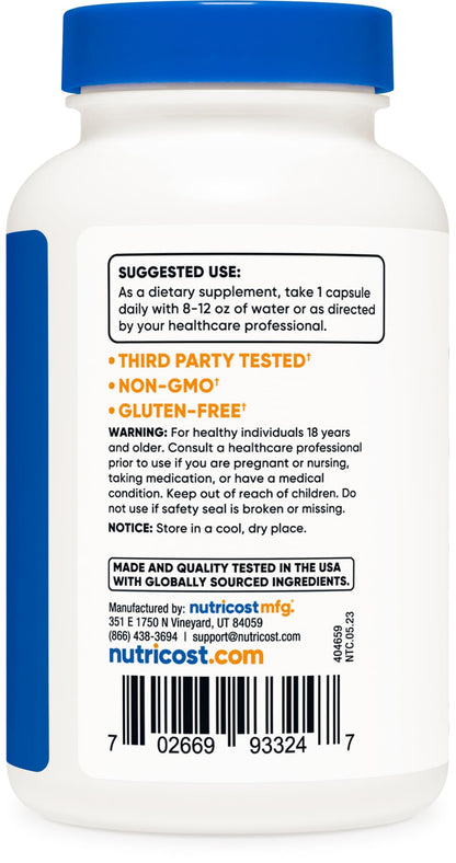 Nutricost High Potency Vitamin B Complex 460mg, 120 Capsules - with Vitamin C - Energy
