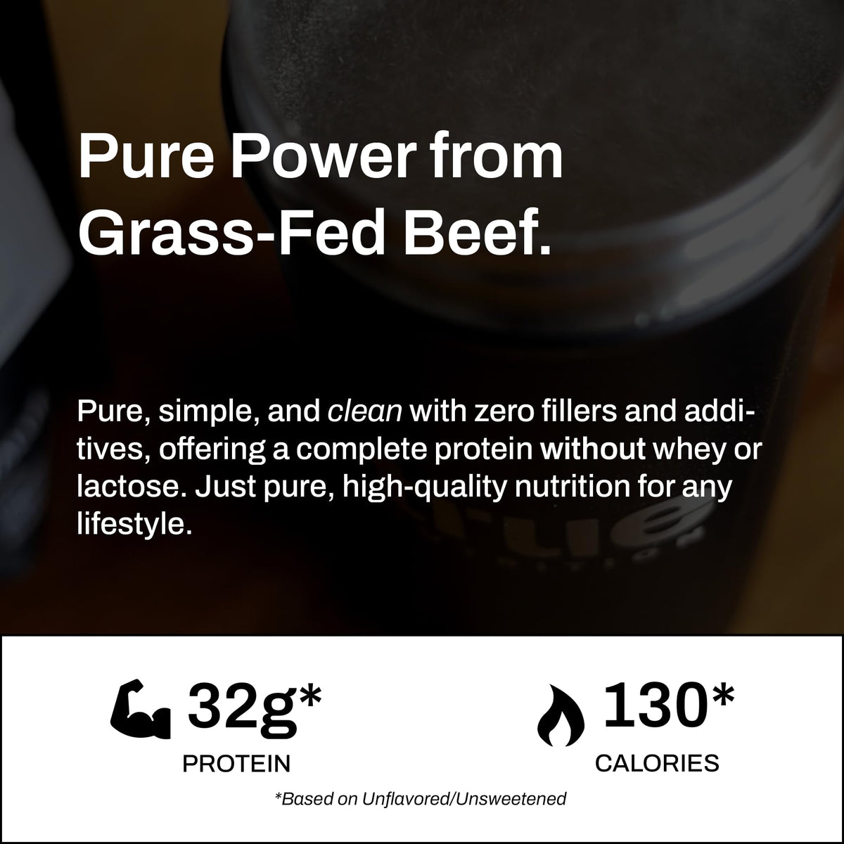 True Nutrition Grass Fed Beef Protein Isolate Powder, Chocolate, 1lb