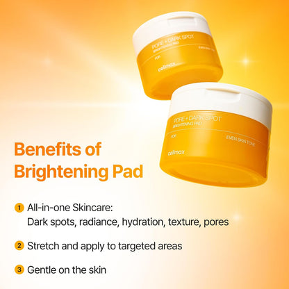 celimax Pore+Dark Spot Brightening Pad | Exfoliating Peeling Pads for Enlarged Pores, with Hyaluronic Acid, Pore Minimizer, Non-Irritating, Hydrating, For Sensitive Skin (40 pads)