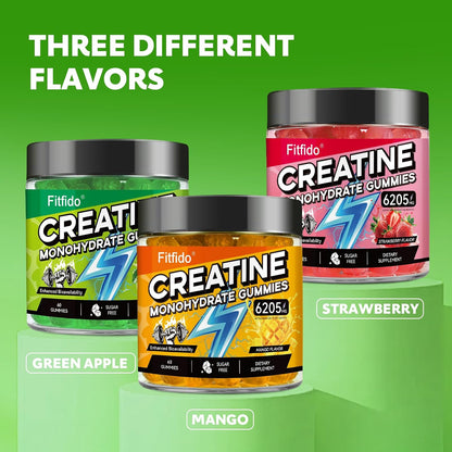 Creatine Monohydrate Gummies with L-Carnitine, 60 Count | Creatine Monohydrate, Gym & Training, Muscle Performance Support, L-Carnitine, Taurine, Sugar Free, Vegan