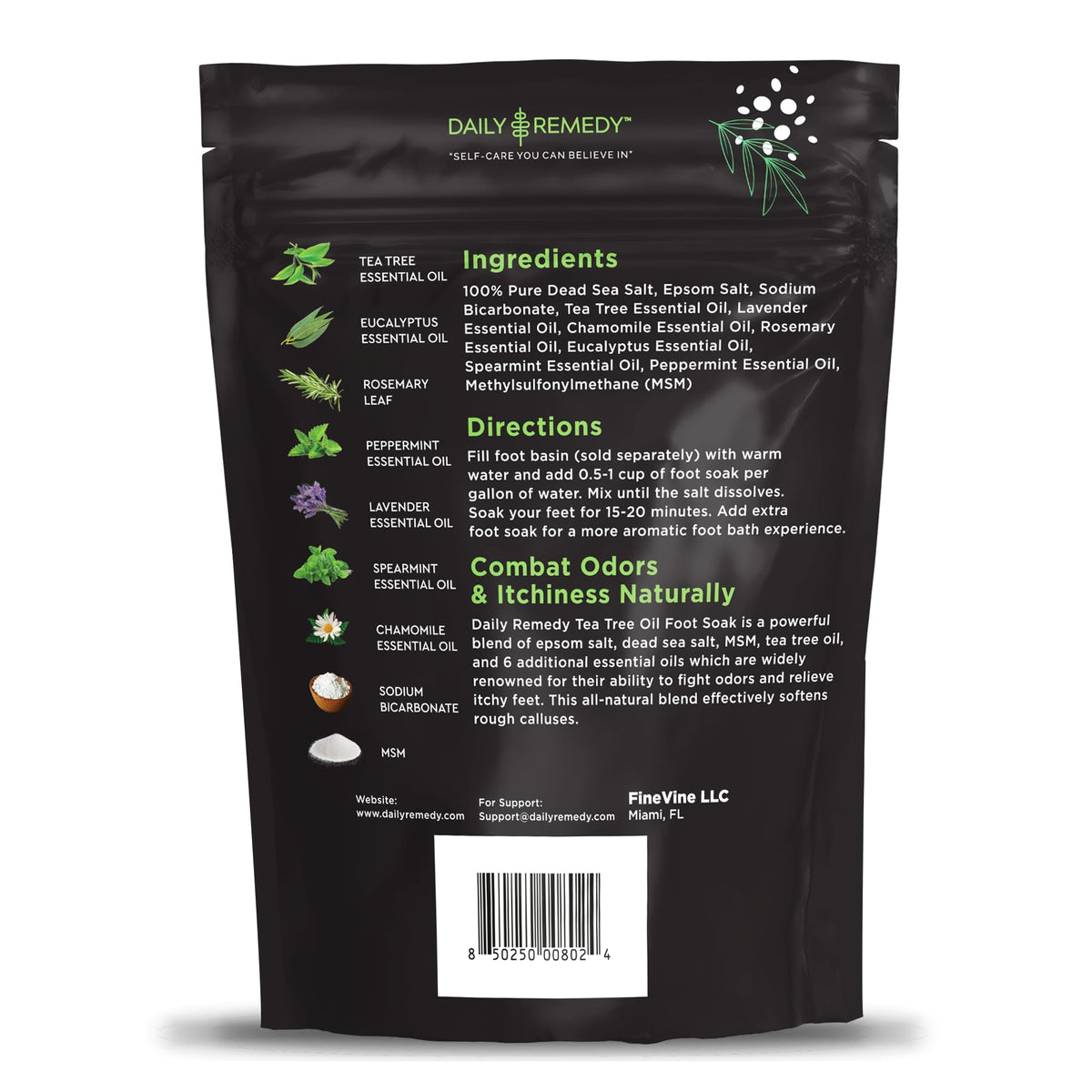 Tea Tree Oil Foot Soak with Epsom Salt - Made in USA - for Toenail Athletes Foot
