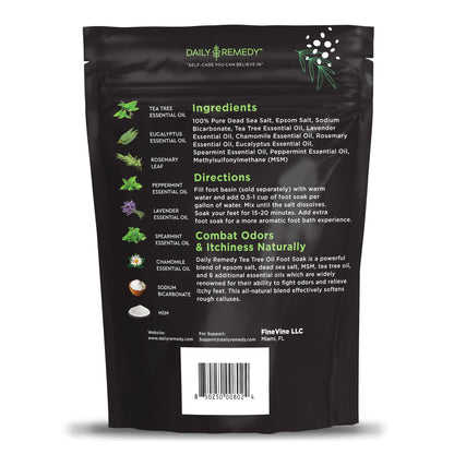Tea Tree Oil Foot Soak with Epsom Salt - Made in USA - for Toenail Athletes Foot