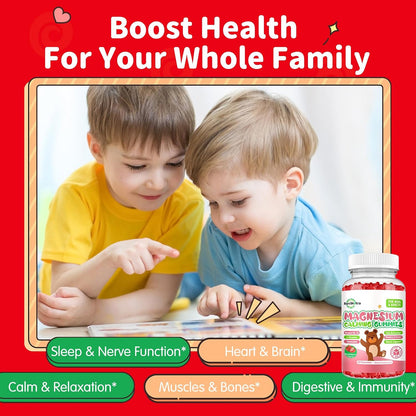 2 Pack Magnesium Gummies for Kids & Adults- Magnesium Glycinate