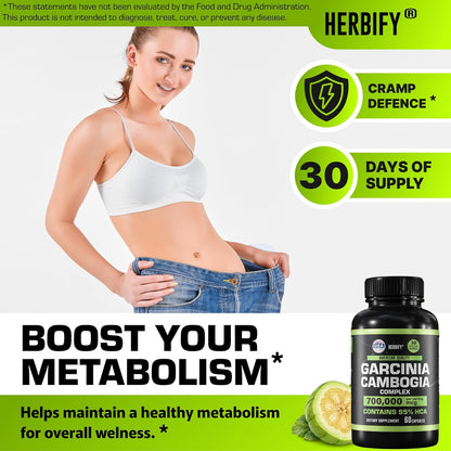 Garcinia Cambogia Wellness Support Supplement for Women & Men - Herbal Extract with Antioxidant Properties - Energy Booster for Daily Vitality and Digestive Support - 60 Count