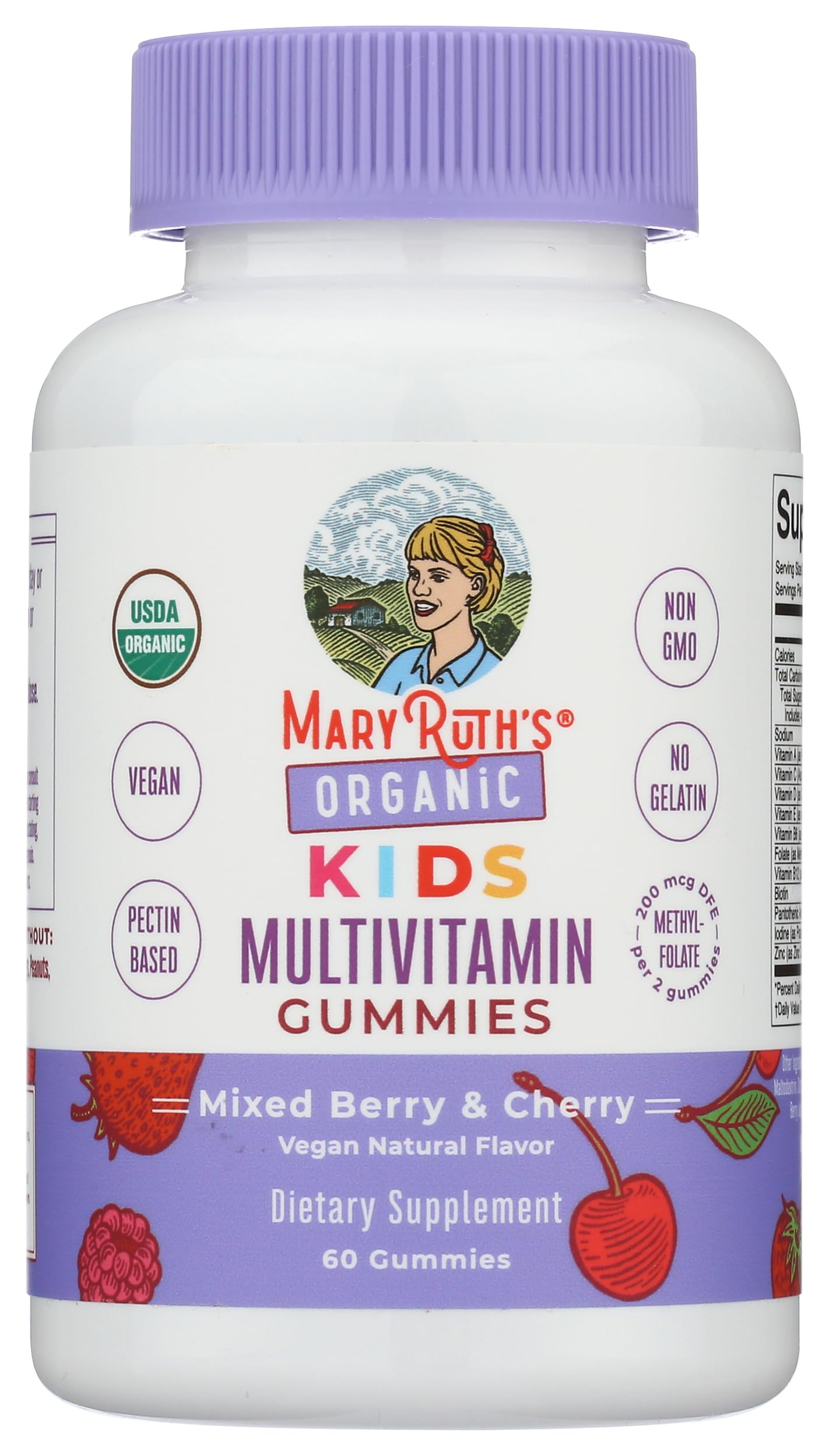MARYRUTH'S Kids Vitamins | Multi | 1 Month Supply | Multivitamin Gummies for Ages 4+ | Multivitamin for Kids | Vegan | Only 2 Gummies a Day | 60 Count
