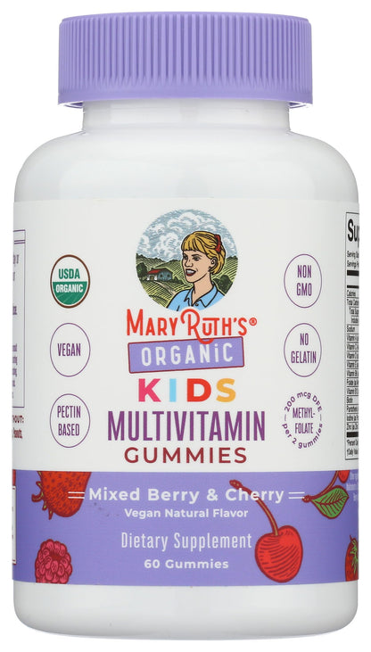 MARYRUTH'S Kids Vitamins | Multi | 1 Month Supply | Multivitamin Gummies for Ages 4+ | Multivitamin for Kids | Vegan | Only 2 Gummies a Day | 60 Count