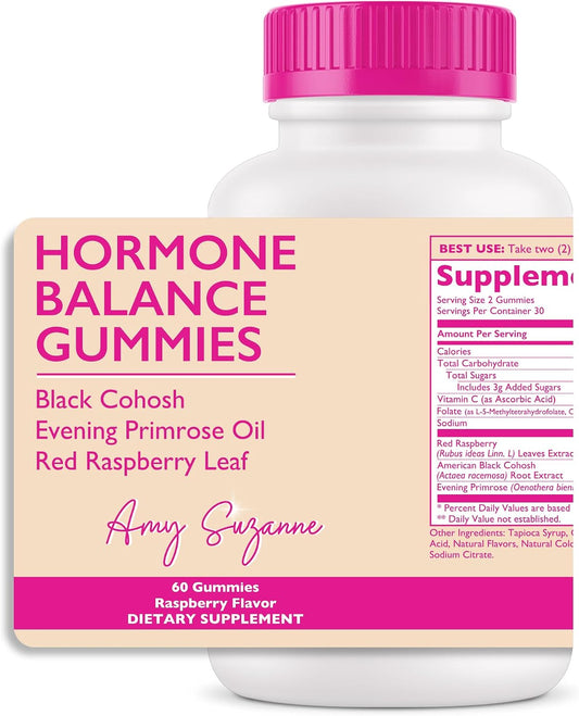 Amy Suzanne Hormone Balance Gummies for Women, 60 Count | Hormone Harmony for Mood, Energy, Occasional Bloat, PMS Comfort, Perimenopause & Menopause Support