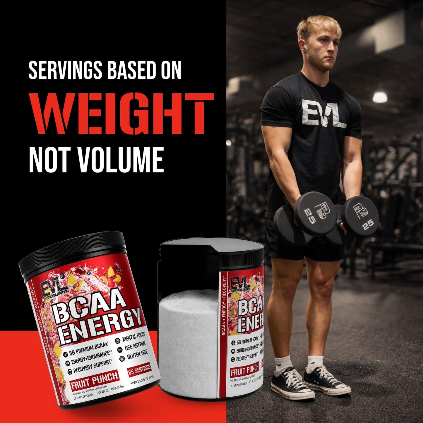 Evlution EVL BCAAs Amino Acids Powder - BCAA Energy Pre Workout Powder for Muscle Recovery Lean Growth and Endurance - Rehydrating Post Workout Recovery Drink with Natural Caffeine - Pink Lemonade