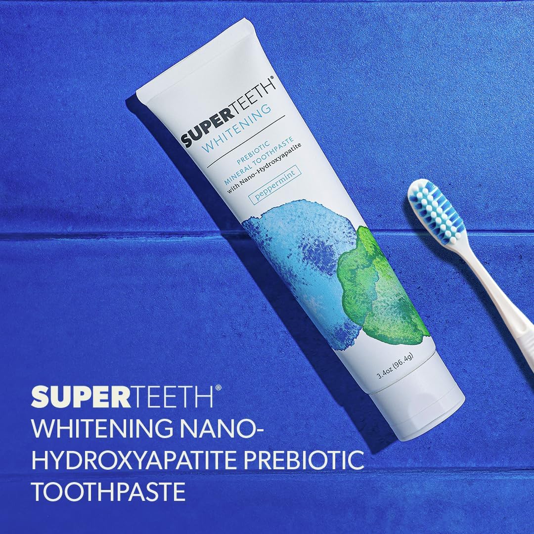 SuperTeeth Whitening Nano-Hydroxyapatite Toothpaste, Fluoride-Free - Mint