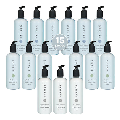 1-Shoppe Aquavera 15 Piece Ecobox All-In-Kit | White Tea and Coconut Soap | 6 Shampoo