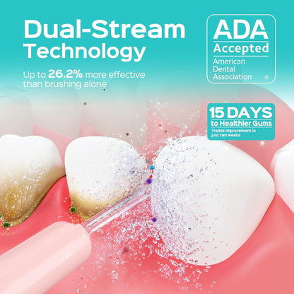 COSLUS ADA Accepted C50 Water Dental Flosser, 4 Modes 5 Power Levels, Pink