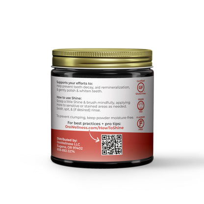 OraWellness Shine Remineralizing Tooth Powder with Hydroxyapatite, Mint
