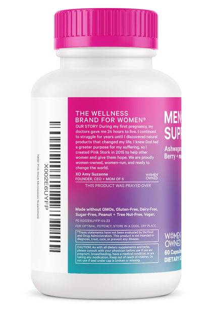 Pink Stork Menopause Supplements for Women - 9 Clinically-Studied Herbs for Perimenopause