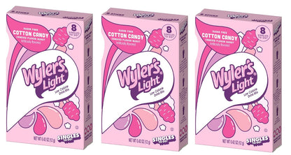 Wyler's Light Cotton Candy Singles To Go Drink Mix - 8 CT, Pack of 3