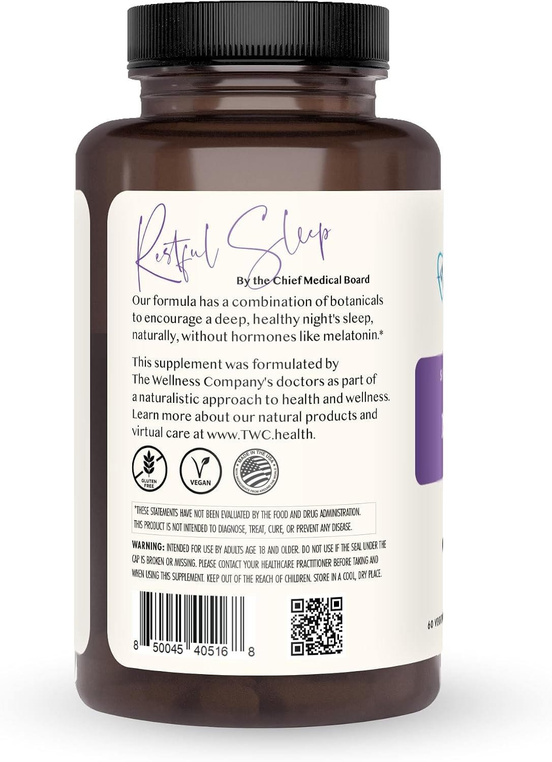 Restful Sleep - Melatonin-Free, Kava, Ashwagandha & Valerian Root, 60ct
