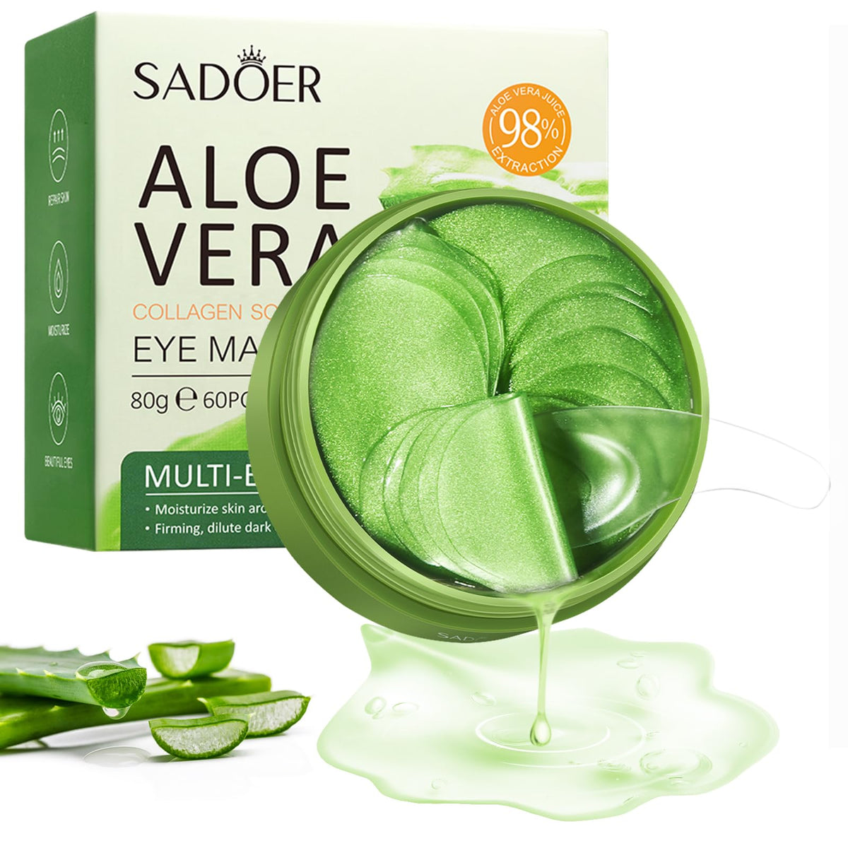 Under Eye Mask - 60 PCS Aloe Vera Under Eye Patches - Combat Puffy Eyes, Dark Circles