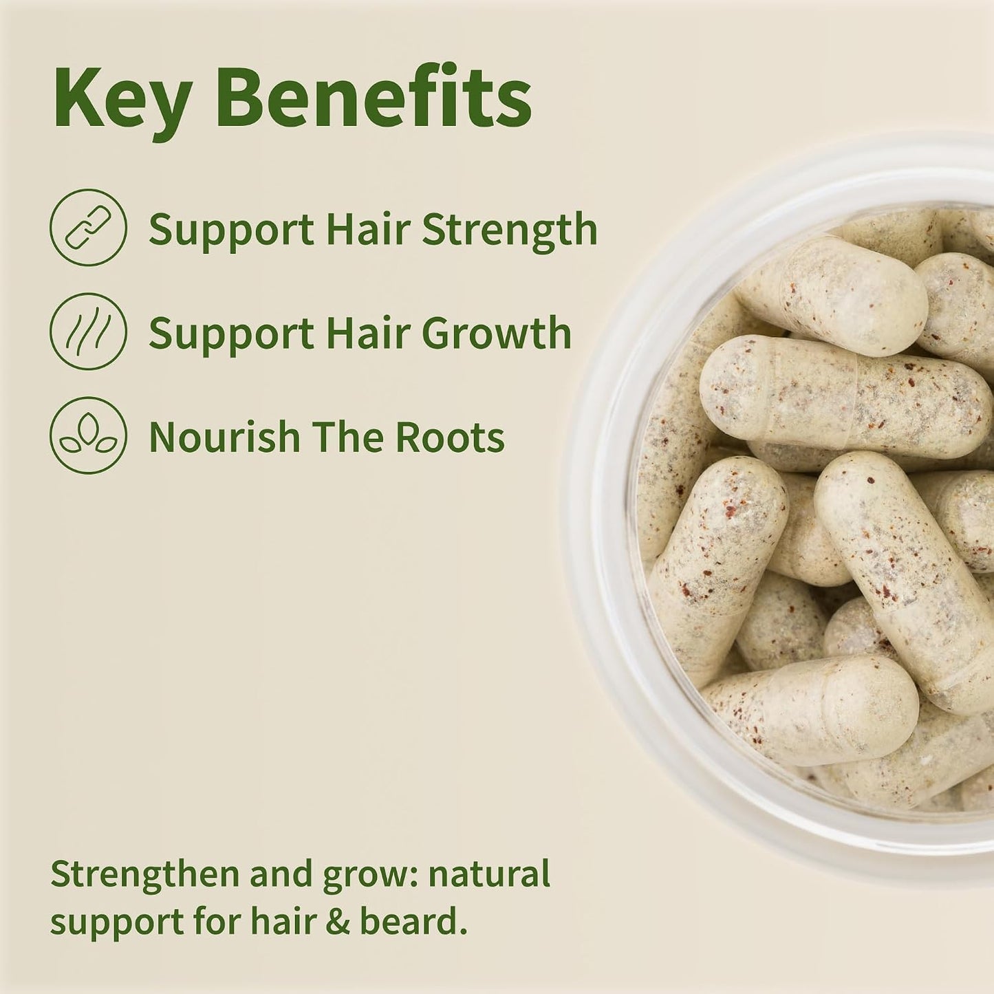 Snap Supplements Men's Hair Tonic, Vitamins for Men with Biotin, 60 Capsule | Nutritional Support for Hair, Skin, Nails & Beard with Kelp, Bamboo, Collagen Peptides, & Horsetail, Non-GMO, Gluten-Free