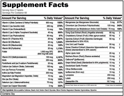 Evlution Nutrition Women's Multivitamin - Full Spectrum Vitamins & Minerals, Immune Health, Vitamin C & D, Iron, Zinc, Antioxidants & Bioflavonoids, Skin, Hair, Bone, Eye Health, 120 Tablets, 60 Days