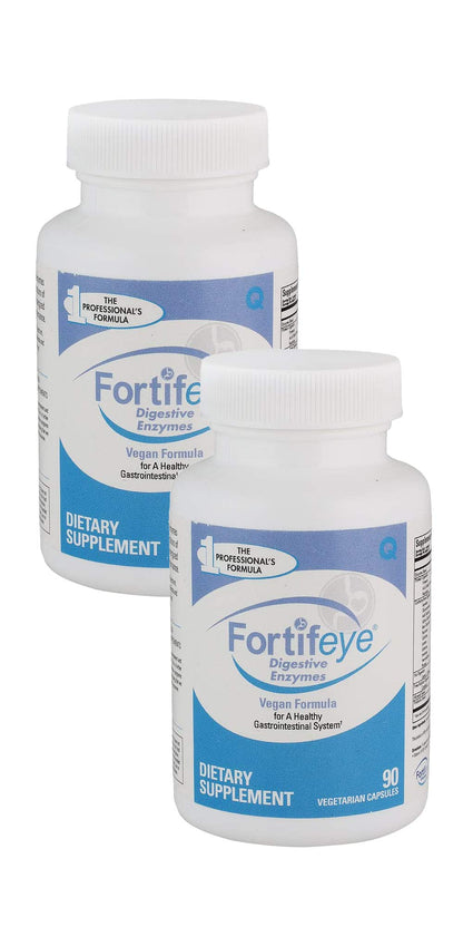 Fortifeye Digestive Enzymes with Probiotics for Digestive Health 90 Capsules 30 Day Supply - Full Spectrum Plant-Based Vegan Supplement, Supports Digestion, Immune System and Nutrient Absorption