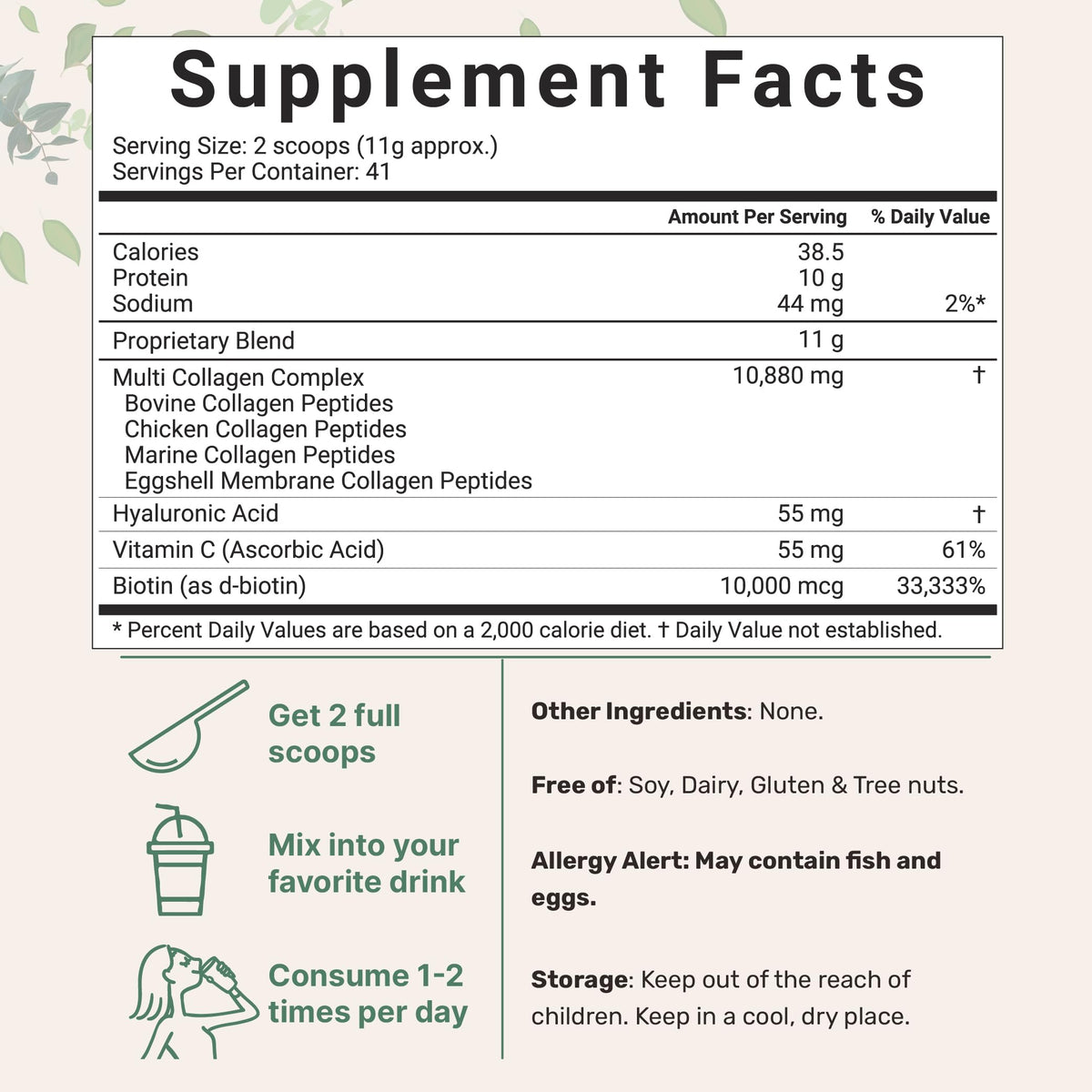 Multi Collagen Peptides Powder, 16 Oz - Hydrolyzed Protein Peptides
