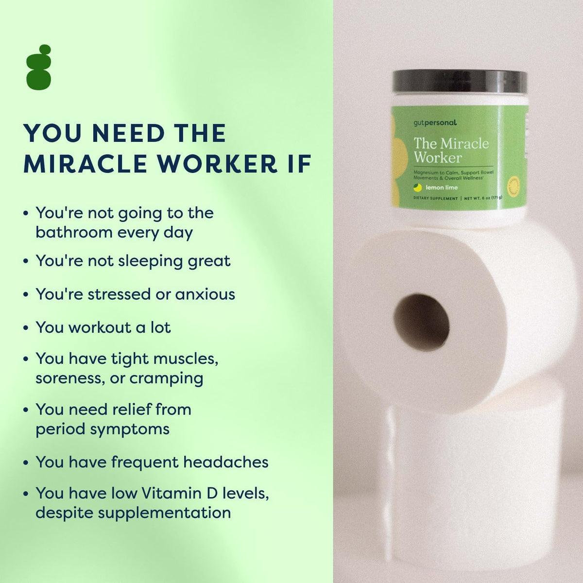 The Miracle Worker Magnesium Glycinate Powder for Sleep - Chelated Magnesium Drink Powder Supplement Helps Reduce Stress & Regularity While Easing Muscle Cramps with Lemon Lime Flavor - 30 Servings