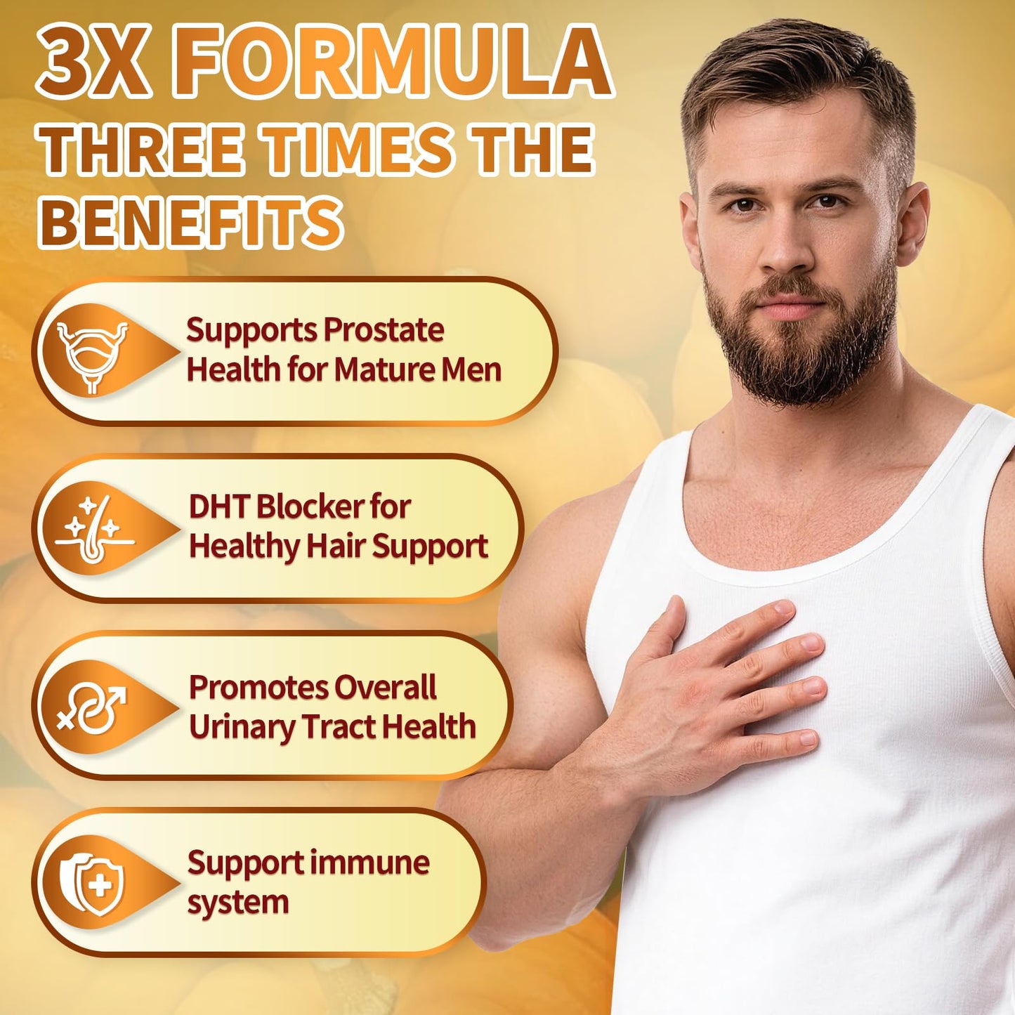 VivoNu Pumpkin Seed Oil with Saw Palmetto Capsules, 4000mg 300 Softgels | Organic, Cold Pressed | DHT Blocker | Supports Hair, Urinary, Bladder & Prostate Health | Non-GMO | Organic, Cold Pressed | DHT Blocker | Supports Hair, Urinary, Bladder & Prostate