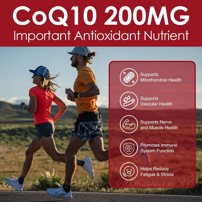NATURE TARGET CoQ10 200mg Softgels with PQQ, 120 Servings | High Absorption Coenzyme Q10 with Olive Oil, Antioxidant for Heart Health, Immune Support, Energy Production