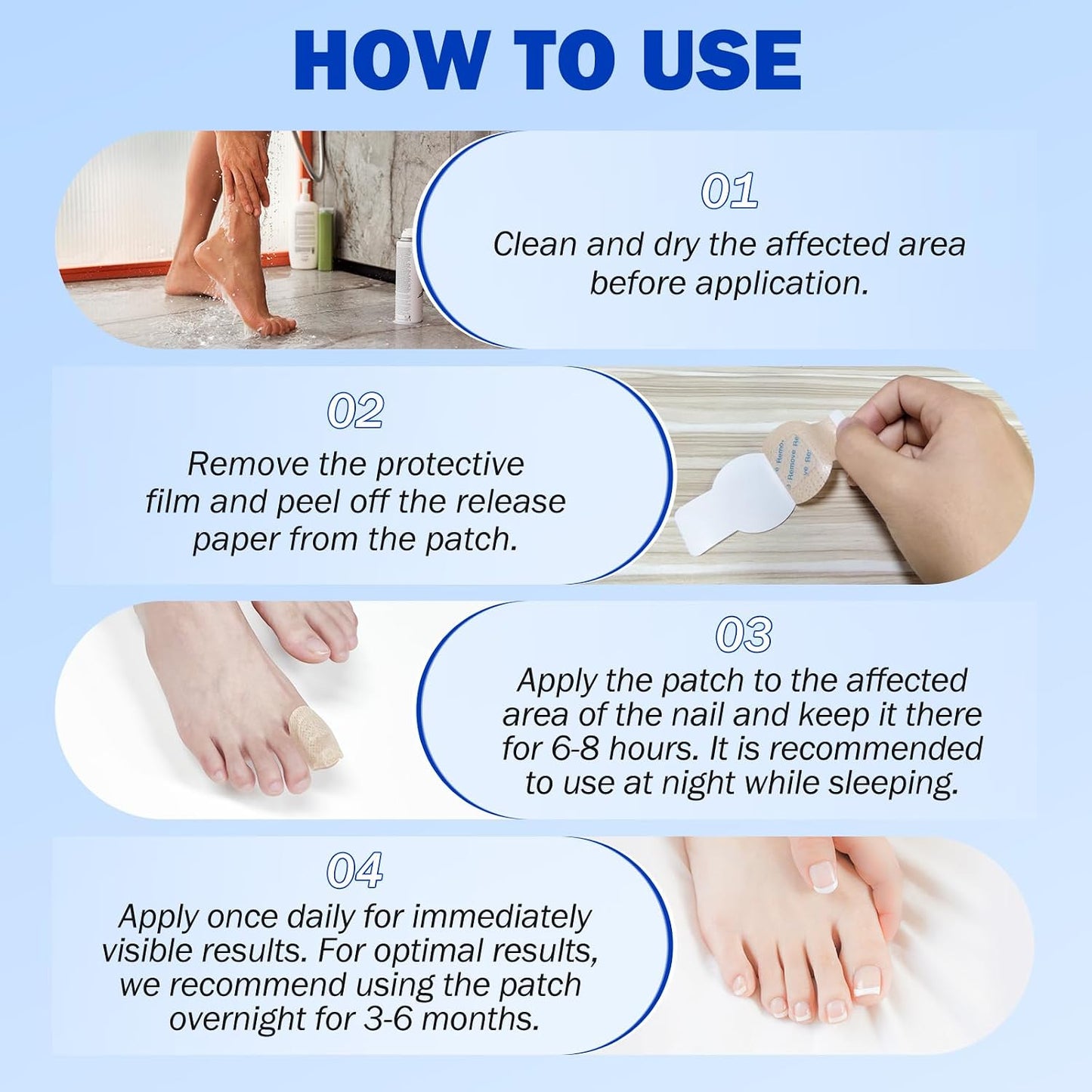 42pcs Toenail Care Patches for Dry, Weak & Cracked Nails, Deeply Moisturizing Nail Surface