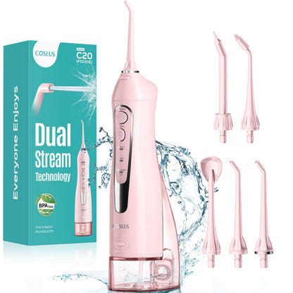 COSLUS ADA Accepted C20 Water Dental Flosser Pick, Professional Set Black