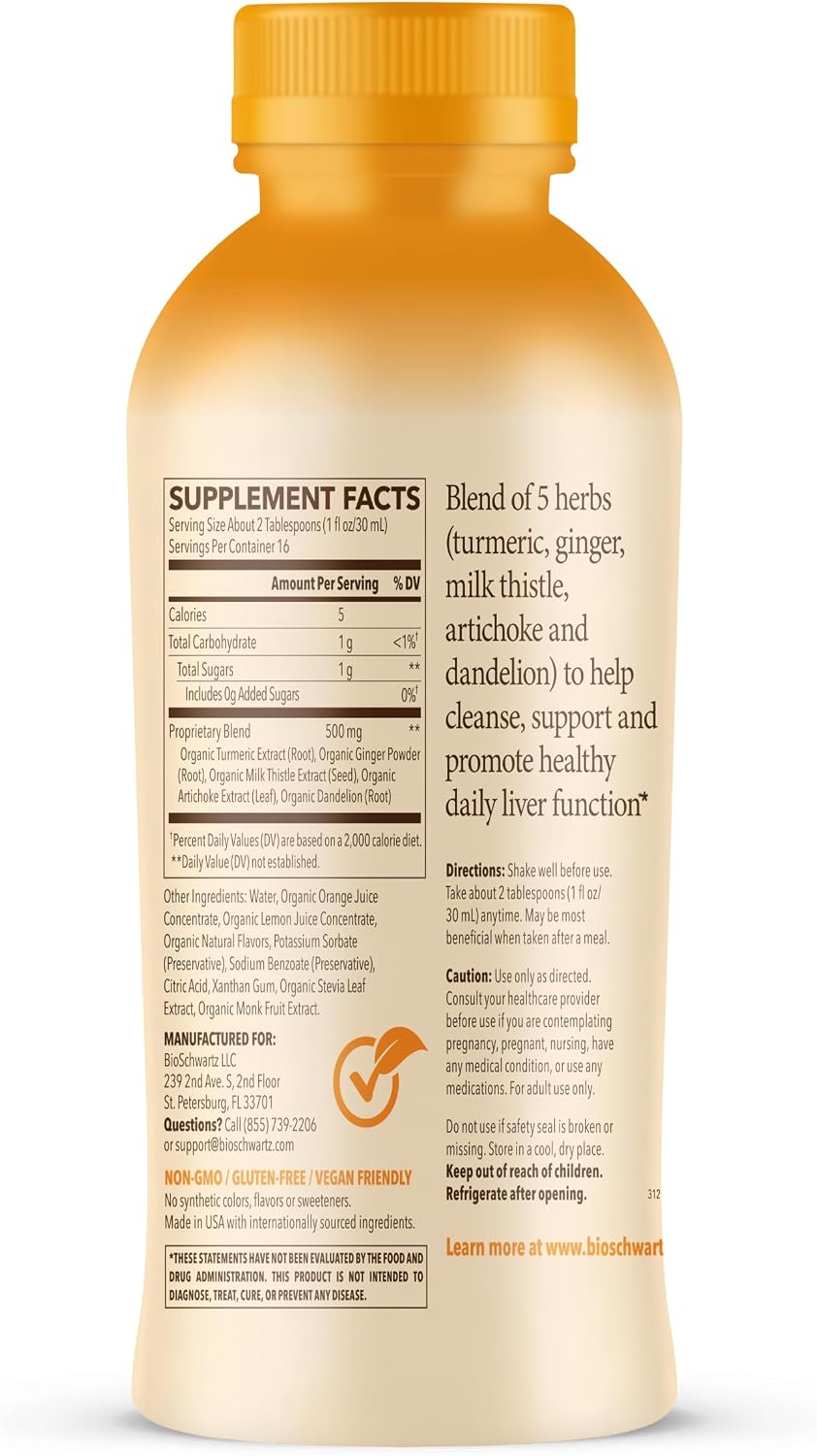 Cleanse Liver Support Supplement | Citrus Flavor | 16oz Bottle, 16 Servings
