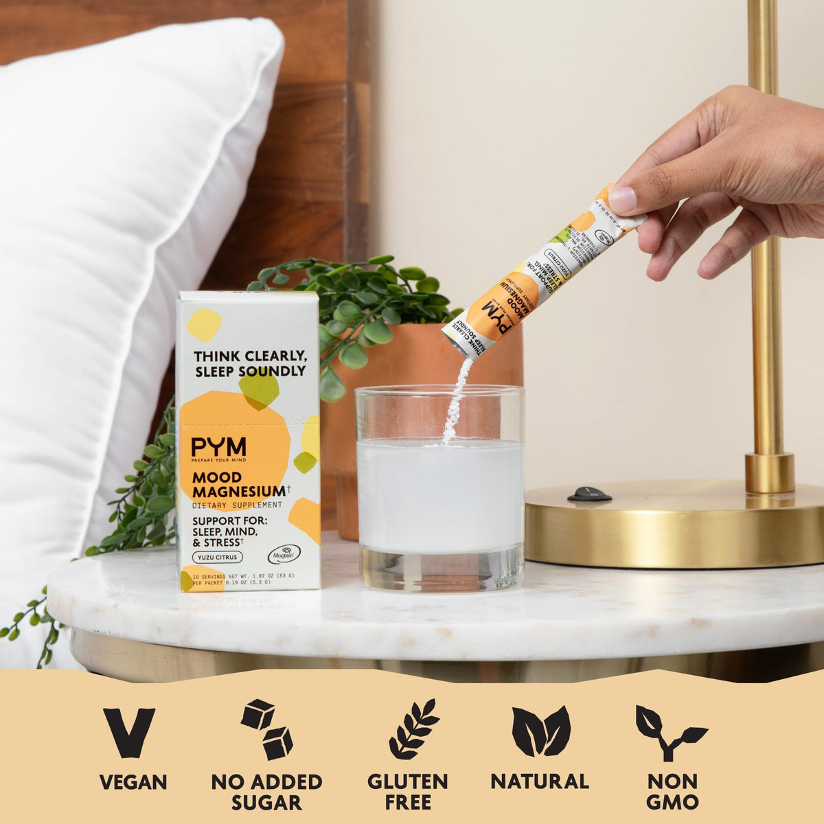 PYM Mood Magnesium Powder Jar, 30 Servings | Sleep & Stress Support
