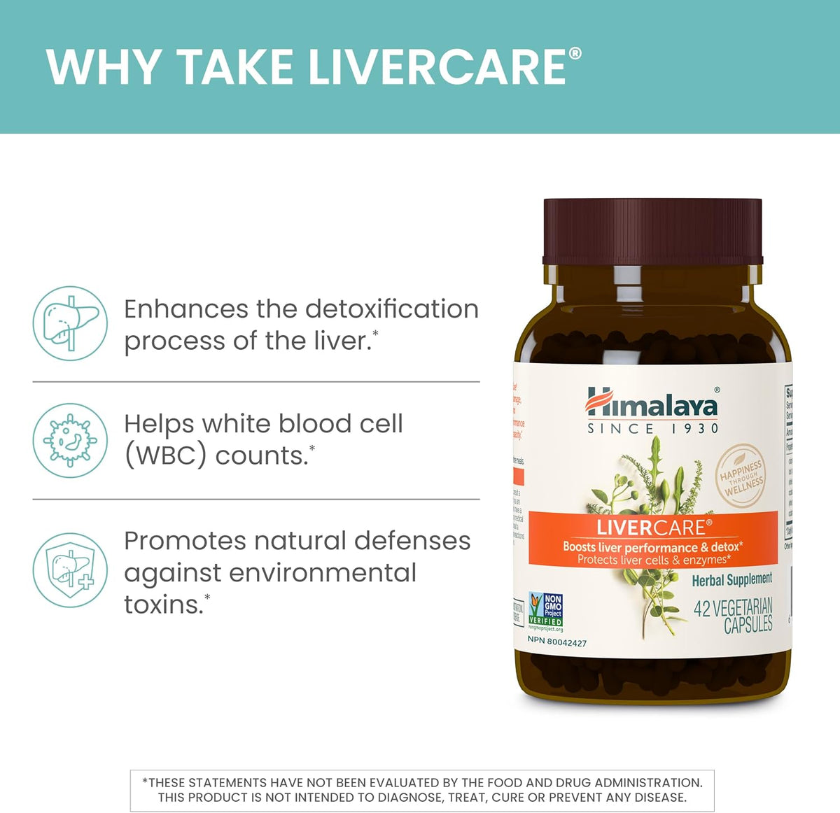 Himalaya LiverCare For Liver Support, 375 mg, 180 Capsules, 90 Day Supply