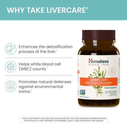 Himalaya LiverCare For Liver Support, 375 mg, 180 Capsules, 90 Day Supply