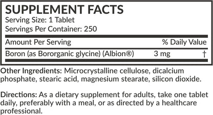 Futurebiotics Boron 3mg, Vegetarian, Non-GMO, Chelated for Absorption, 250 Tablets